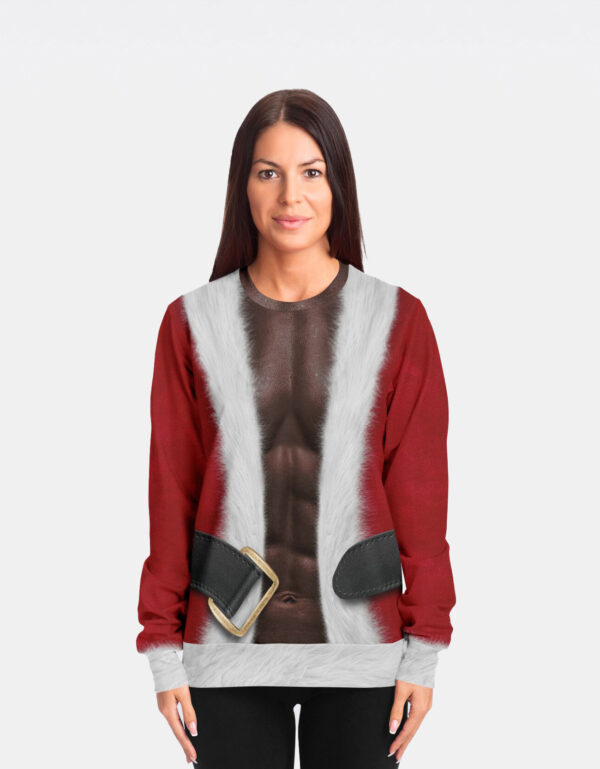 Fit Santa African American Ugly Christmas Sweatshirt