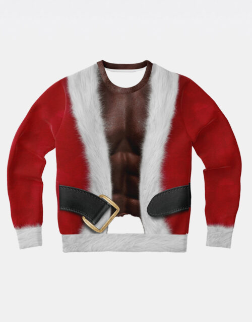 Fit Santa African American Ugly Christmas Sweatshirt