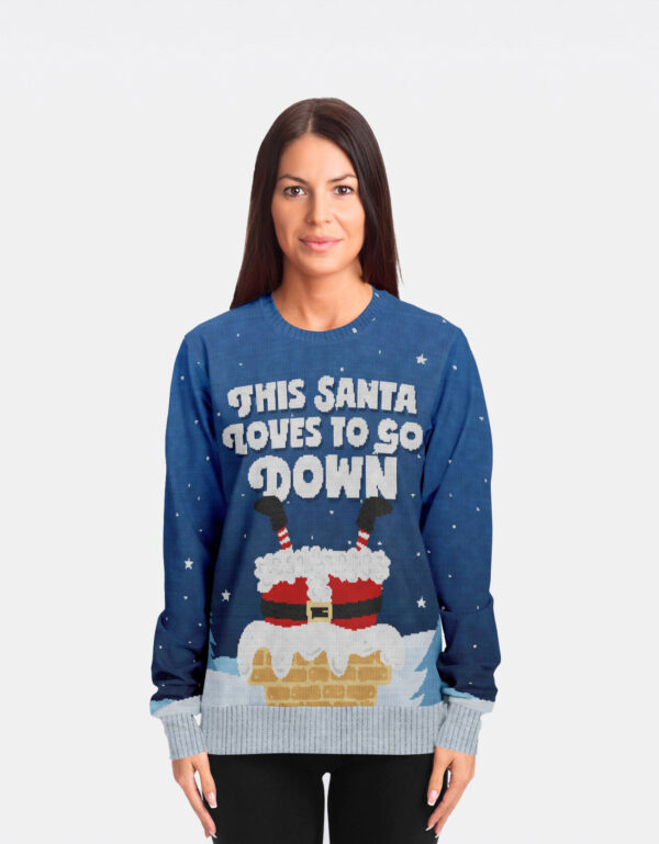 This Santa Loves To Go Down Ugly Christmas Sweatshirt