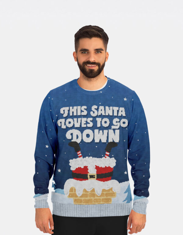 This Santa Loves To Go Down Ugly Christmas Sweatshirt