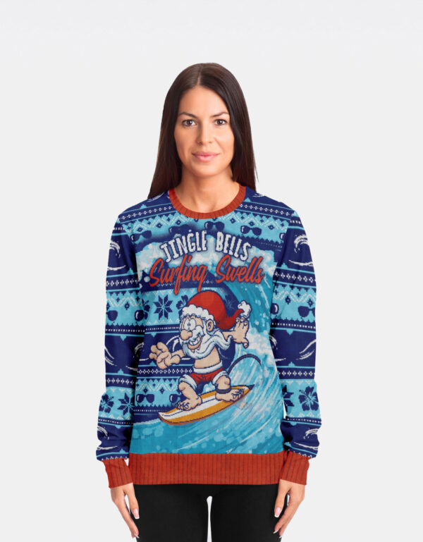 Surfing Swells Ugly Christmas Sweatshirt