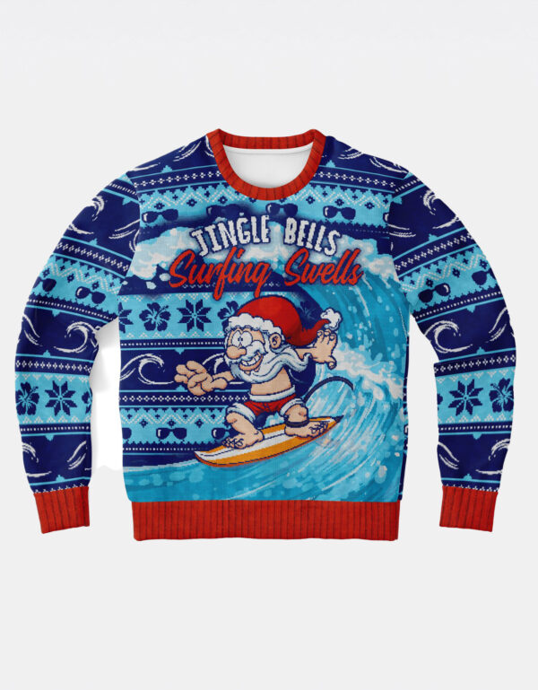 Surfing Swells Ugly Christmas Sweatshirt