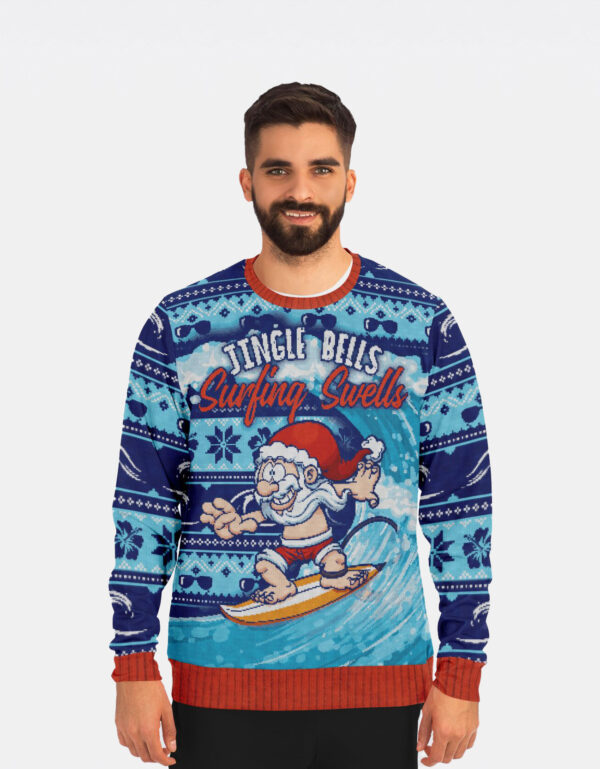 Surfing Swells Ugly Christmas Sweatshirt